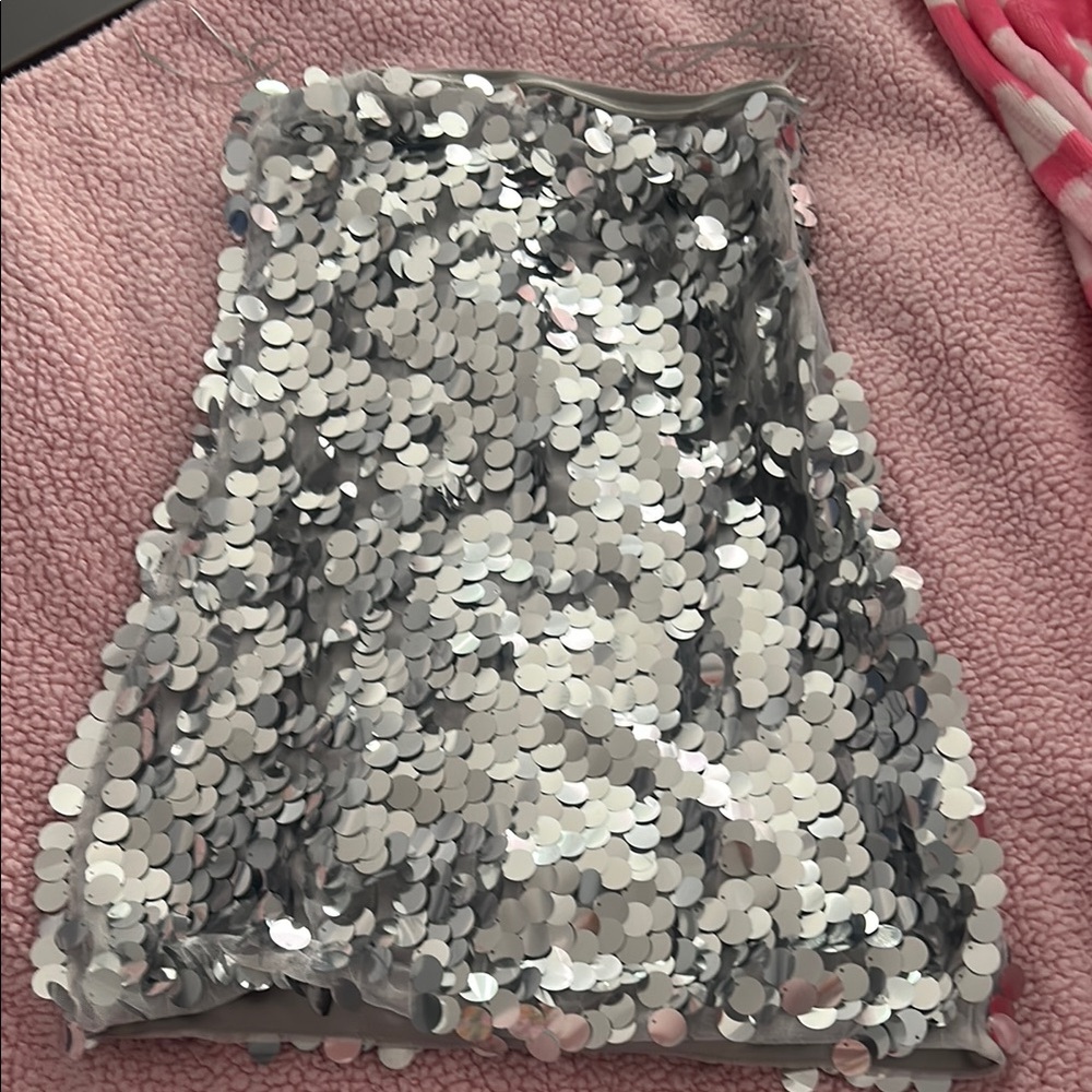 Silver Sequin Women's Skirt